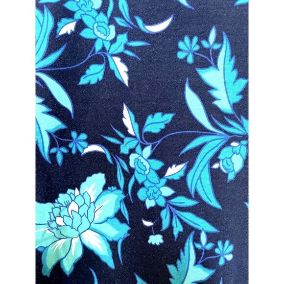 Lands End Navy Blue Tropical Relaxed Midi Dress M - Picture 9 of 10